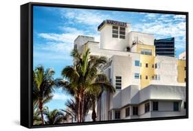 Art Deco Architecture of Miami Beach - Marseilles Hotel - Florida-Philippe Hugonnard-Framed Stretched Canvas