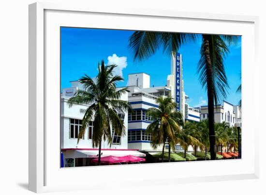 Art Deco Architecture of Miami Beach - The Esplendor Hotel Breakwater South Beach - Ocean Drive-Philippe Hugonnard-Framed Photographic Print