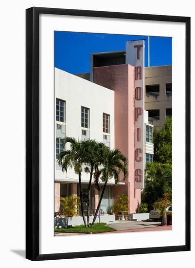 Art Deco Architecture of Miami Beach - The Tropics Hotel - Florida-Philippe Hugonnard-Framed Photographic Print