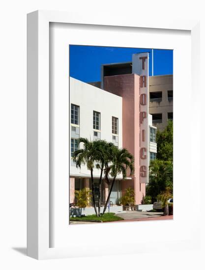 Art Deco Architecture of Miami Beach - The Tropics Hotel - Florida-Philippe Hugonnard-Framed Photographic Print