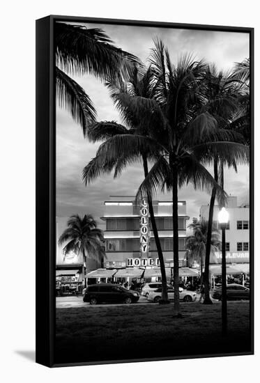 Art Deco Architecture of Ocean Drive - Miami Beach - Florida-Philippe Hugonnard-Framed Stretched Canvas