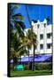Art Deco Architecture of Ocean Drive - Miami Beach - Florida-Philippe Hugonnard-Framed Stretched Canvas