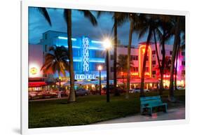 Art Deco Architecture of Ocean Drive - Miami Beach - Florida-Philippe Hugonnard-Framed Photographic Print