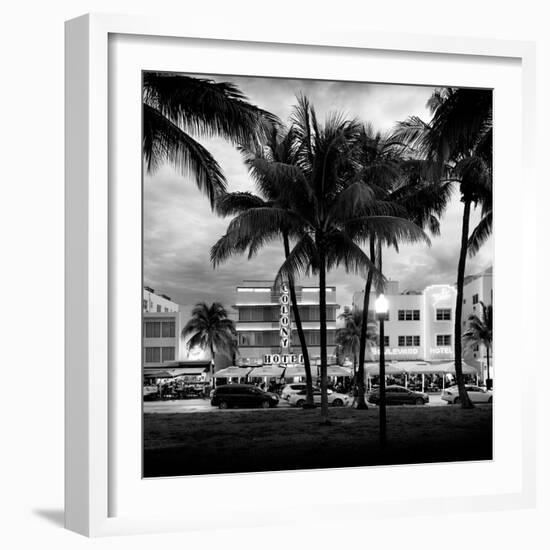 Art Deco Architecture of Ocean Drive - Miami Beach - Florida-Philippe Hugonnard-Framed Photographic Print