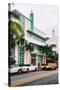 Art Deco Architecture with Yellow Cab - Miami Beach - Florida-Philippe Hugonnard-Stretched Canvas