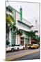 Art Deco Architecture with Yellow Cab - Miami Beach - Florida-Philippe Hugonnard-Mounted Photographic Print