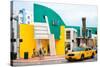 Art Deco Architecture - Yellow Cab of Miami Beach - Florida - USA-Philippe Hugonnard-Stretched Canvas