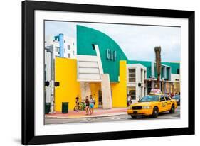 Art Deco Architecture - Yellow Cab of Miami Beach - Florida - USA-Philippe Hugonnard-Framed Photographic Print