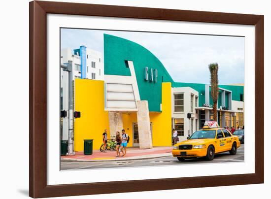 Art Deco Architecture - Yellow Cab of Miami Beach - Florida - USA-Philippe Hugonnard-Framed Photographic Print