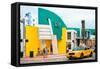 Art Deco Architecture - Yellow Cab of Miami Beach - Florida - USA-Philippe Hugonnard-Framed Stretched Canvas