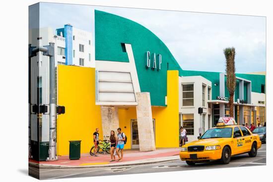 Art Deco Architecture - Yellow Cab of Miami Beach - Florida - USA-Philippe Hugonnard-Stretched Canvas