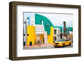 Art Deco Architecture - Yellow Cab of Miami Beach - Florida - USA-Philippe Hugonnard-Framed Photographic Print