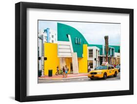 Art Deco Architecture - Yellow Cab of Miami Beach - Florida - USA-Philippe Hugonnard-Framed Photographic Print