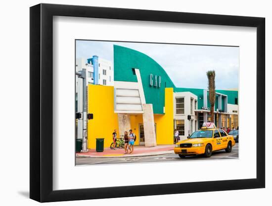 Art Deco Architecture - Yellow Cab of Miami Beach - Florida - USA-Philippe Hugonnard-Framed Photographic Print