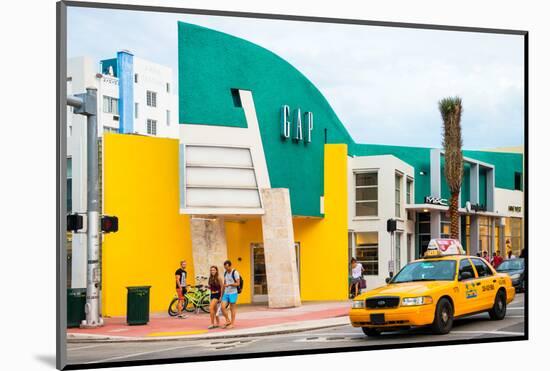 Art Deco Architecture - Yellow Cab of Miami Beach - Florida - USA-Philippe Hugonnard-Mounted Photographic Print