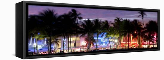 Art Deco Area with Hotels at Dusk, Miami Beach, Miami, Florida, Usa-Peter Adams-Framed Stretched Canvas