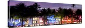 Art Deco Area with Hotels at Dusk, Miami Beach, Miami, Florida, Usa-Peter Adams-Stretched Canvas