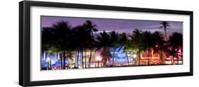 Art Deco Area with Hotels at Dusk, Miami Beach, Miami, Florida, Usa-Peter Adams-Framed Photographic Print