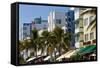 Art Deco Area with Hotels, Miami, Florida, USA-Peter Adams-Framed Stretched Canvas