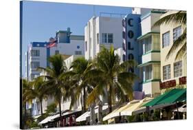 Art Deco Area with Hotels, Miami, Florida, USA-Peter Adams-Stretched Canvas