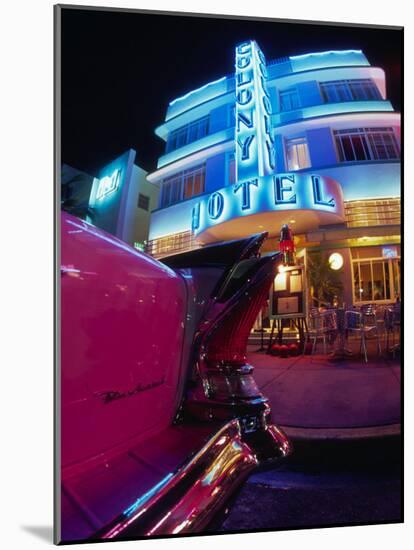 Art Deco at the Colony Hotel, South Beach, Miami, Florida-Walter Bibikow-Mounted Photographic Print