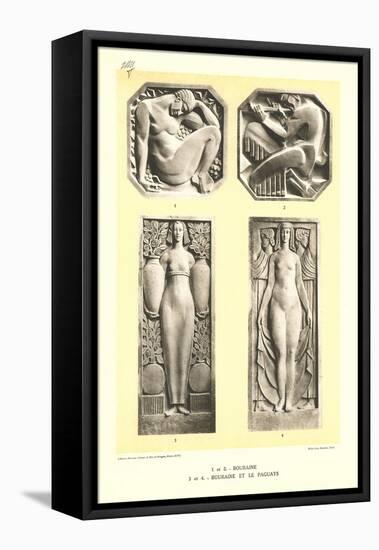 Art Deco Bas Reliefs-null-Framed Stretched Canvas