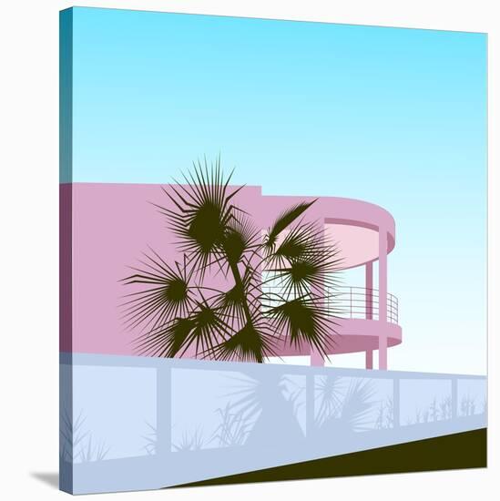 Art Deco Beach House-Claire Huntley-Stretched Canvas