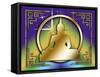 Art Deco Buddha 1-Art Deco Designs-Framed Stretched Canvas