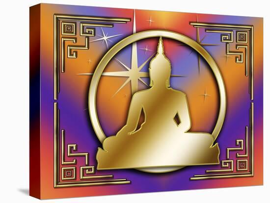 Art Deco Buddha 2-Art Deco Designs-Stretched Canvas