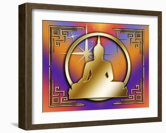 Art Deco Buddha 2-Art Deco Designs-Framed Giclee Print