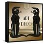 Art Deco Cats 1-Art Deco Designs-Framed Stretched Canvas