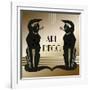 Art Deco Cats 1-Art Deco Designs-Framed Giclee Print