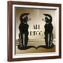 Art Deco Cats 1-Art Deco Designs-Framed Giclee Print