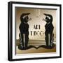 Art Deco Cats 1-Art Deco Designs-Framed Giclee Print