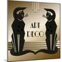 Art Deco Cats 1-Art Deco Designs-Mounted Giclee Print