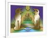 Art Deco Cats 2-Art Deco Designs-Framed Giclee Print