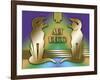 Art Deco Cats 2-Art Deco Designs-Framed Giclee Print