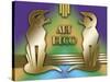 Art Deco Cats 2-Art Deco Designs-Stretched Canvas