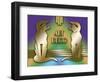 Art Deco Cats 2-Art Deco Designs-Framed Giclee Print