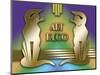 Art Deco Cats 2-Art Deco Designs-Mounted Giclee Print