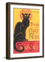 Art Deco Chat Noir Poster-null-Framed Art Print