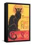 Art Deco Chat Noir Poster-null-Framed Stretched Canvas