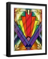 Art Deco Chevron 1V-Art Deco Designs-Framed Giclee Print