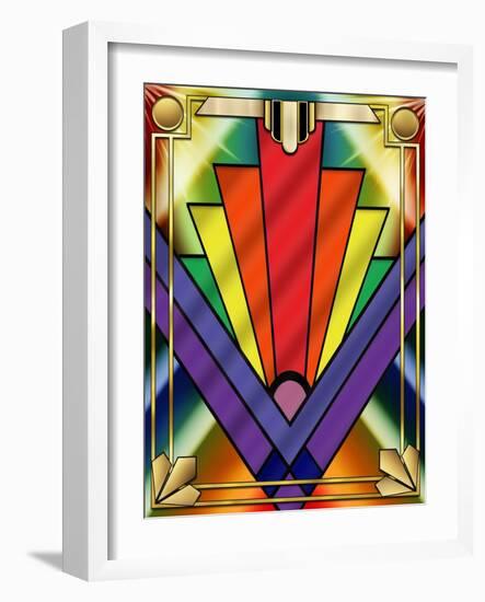 Art Deco Chevron 1V-Art Deco Designs-Framed Giclee Print