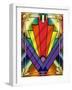 Art Deco Chevron 1V-Art Deco Designs-Framed Giclee Print