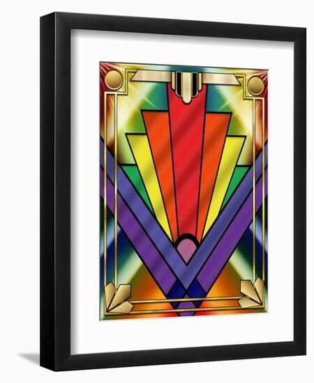 Art Deco Chevron 1V-Art Deco Designs-Framed Giclee Print