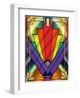 Art Deco Chevron 1V-Art Deco Designs-Framed Giclee Print