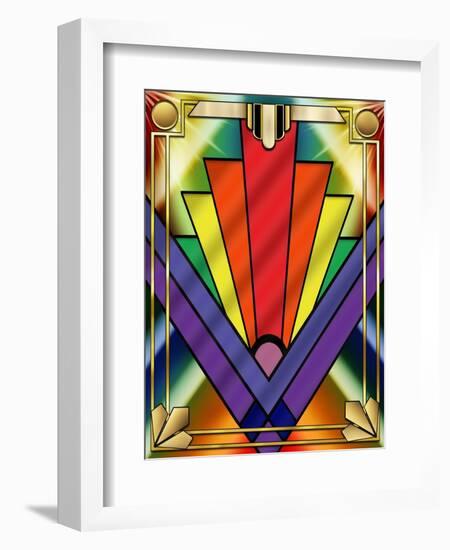 Art Deco Chevron 1V-Art Deco Designs-Framed Giclee Print