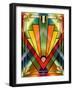 Art Deco Chevron 2V-Art Deco Designs-Framed Giclee Print