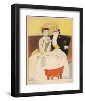 Art Deco Couple Fine Dining-null-Framed Art Print